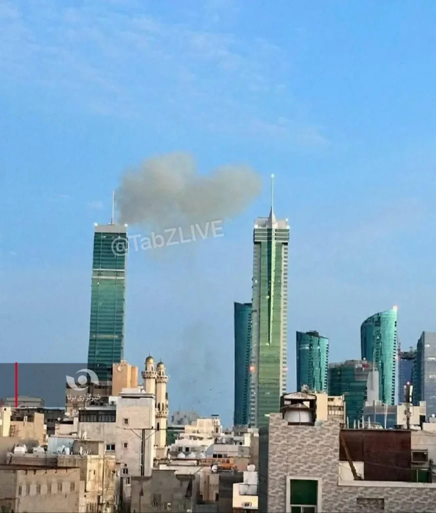 هفتمین روز دفاع از ایران در برابر حمله آمریکا و اسرائیل/ صدای انفجار در بحرین و قطر/ حمله به برج بلند بندر مالی بحرین در منامه که محل سفارت اسرائیل است