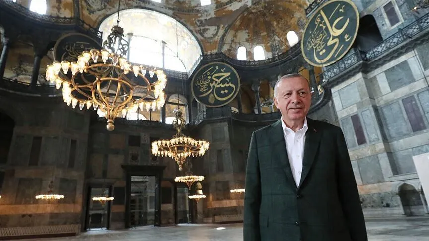اردوغان سالگرد بازگشایی مسجد جامع ایاصوفیه را تبریک گفت