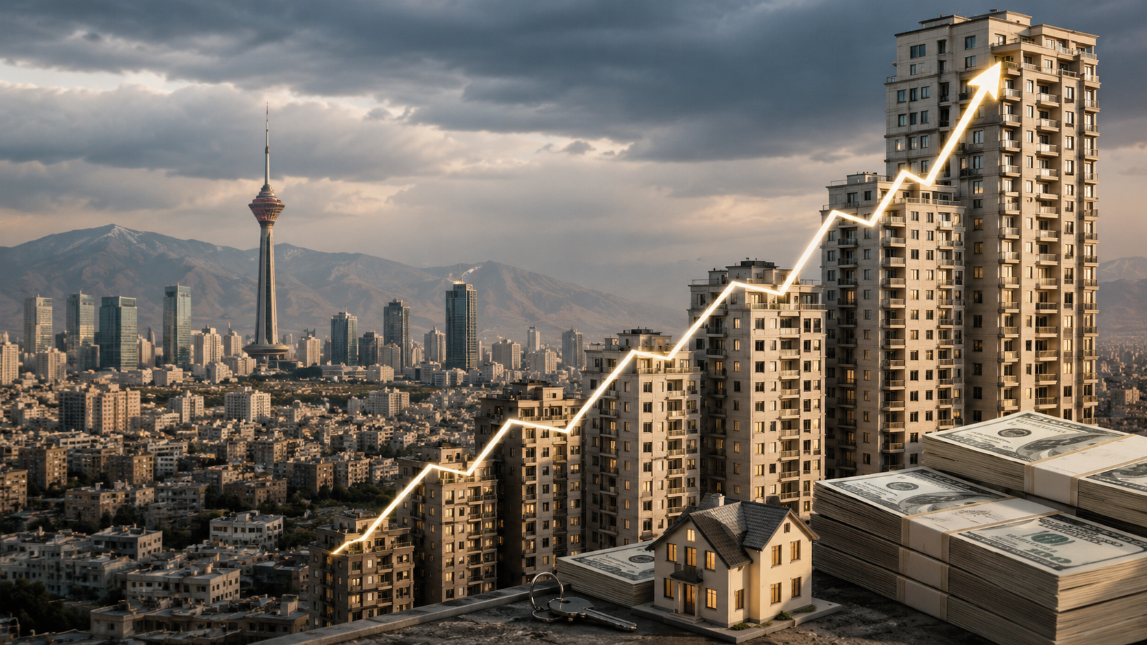 هر متر مسکن در تهران ۱۳۰۰ دلار؛ سرنوشت بازار به دلار ۲۲۰ هزار تومانی گره خورد