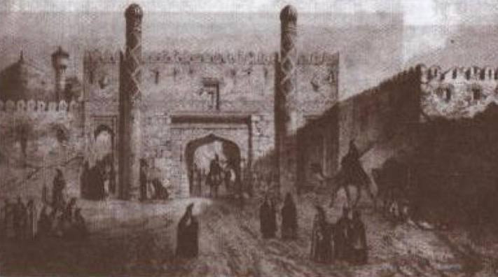 تبریز ۲۰۰ سال پیش؛ نمایی از دروازه دوه‌چی و بقعه صاحب‌الامر