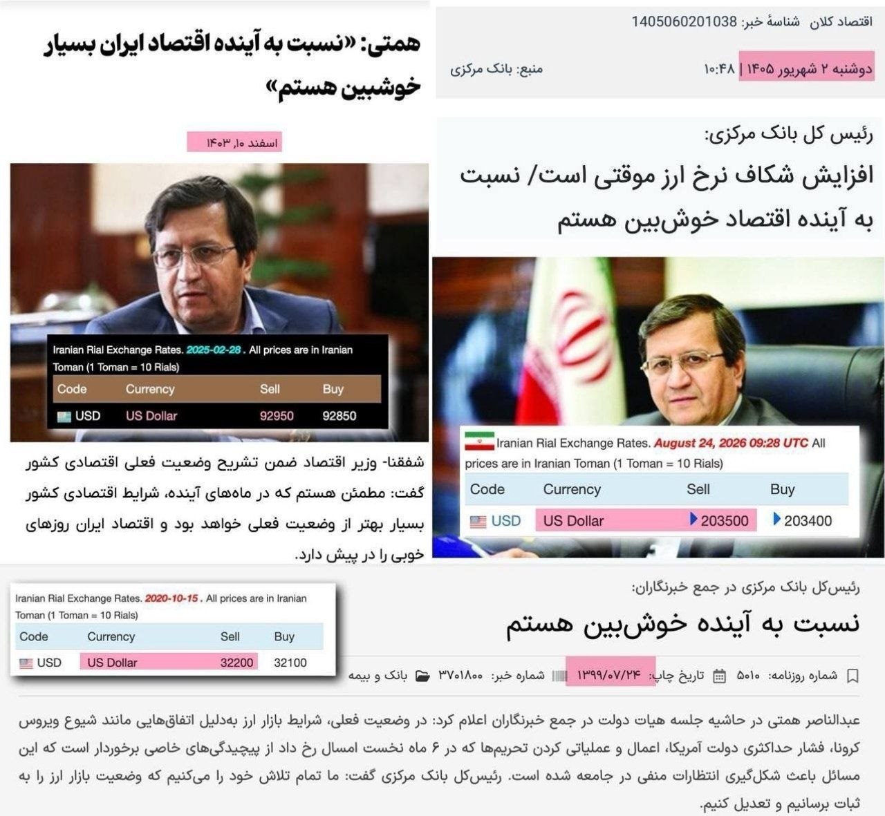 همتی از دلار ۳۰ هزار تومانی تا بالای ۲۰۰ هزار تومان؛ همچنان به آینده اقتصاد خوش‌بین است!