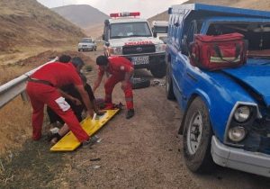 تصادف نیسان و آریزو در محور پیرانشهر–نقده ۳ مصدوم برجا گذاشت