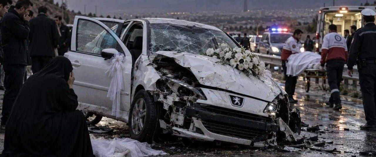 عروس جوان در راه بازگشت از تالار بر اثر واژگونی خودرو در اتوبان آزادگان جان باخت